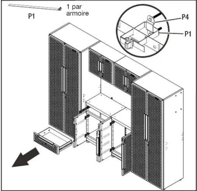 Gladiator GANF03WDMTS - 7b. Serrer ensemble l'armoire du bas et le support mural. - 1