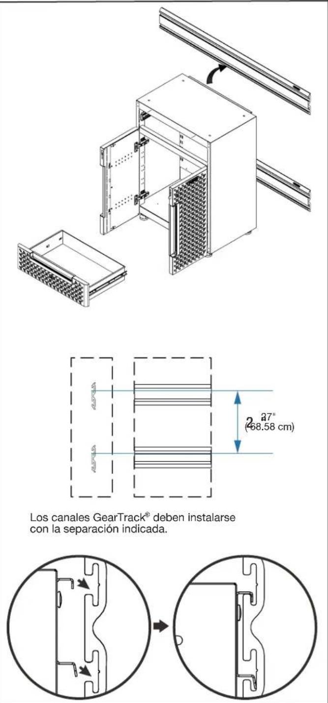 Gladiator GANF03WDMTS - Cuelgue el gabinete bajo en el canale GearTrack®. - 1
