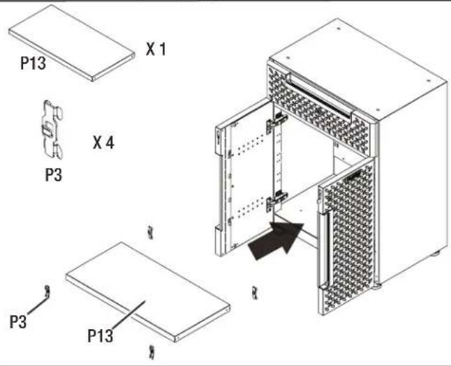 Gladiator GANF03WDMTS - 3c. Instale el estante en el gabinete bajo con 1 cajón y 2 puertas. - 1
