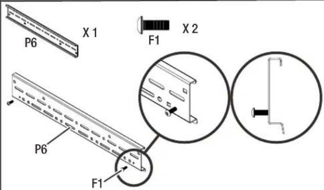 Gladiator GANF03WDMTS - Attach two M6 x 16 hex socket head screws to the bracket as shown. - 1