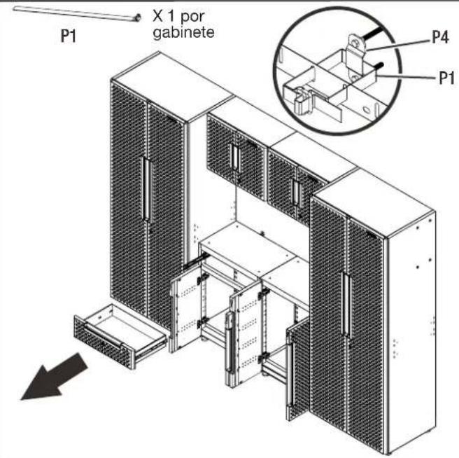 Gladiator GANF03WDMTS - 7b. Ate el gabinete bajo y el soporte de pared. - 1
