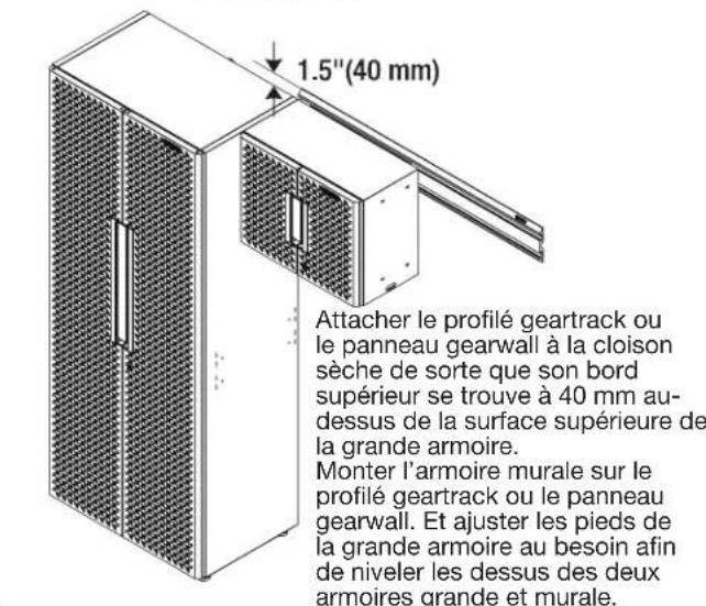 Gladiator GANF03WDMTS - Accrocher l'armoire murale sur le profilé GearTrack®. - 2