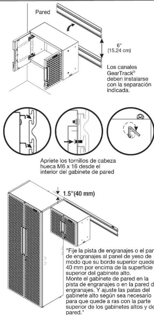 Gladiator GANF03WDMTS - Cuelgue el gabinete de pared en el canal GearTrack®. - 1