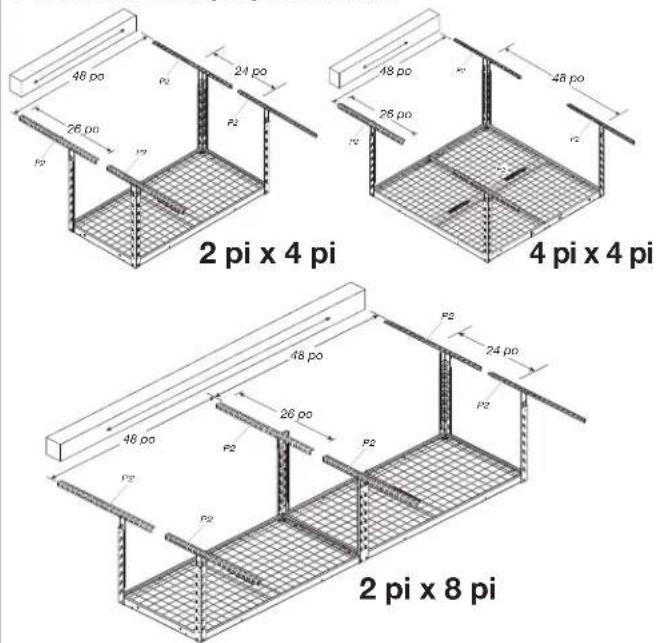 Gladiator GALS44M2KG - Choisir les emplacements des supports au plafond - 2