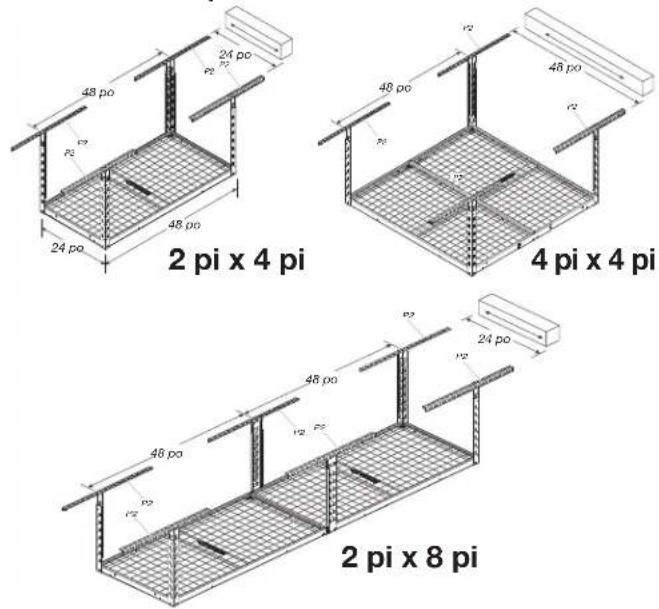 Gladiator GALS44M2KG - Choisir les emplacements des supports au plafond - 1