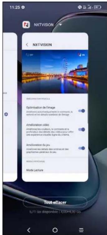 11:25 NXTVISION NXTVISION Optimisation de l'image Amélioration des couleurs, le contrasting et le préfinaire deux détails des vélices pour effet une expérience rausée ligne du cinéma. Amélioration du jeu Amélioration des détails des ventres et des photographes géré aux 30 juVs. Mode Lecture Tout efacer 3.37 Sié disponible | 4.00€-6.00 Go
