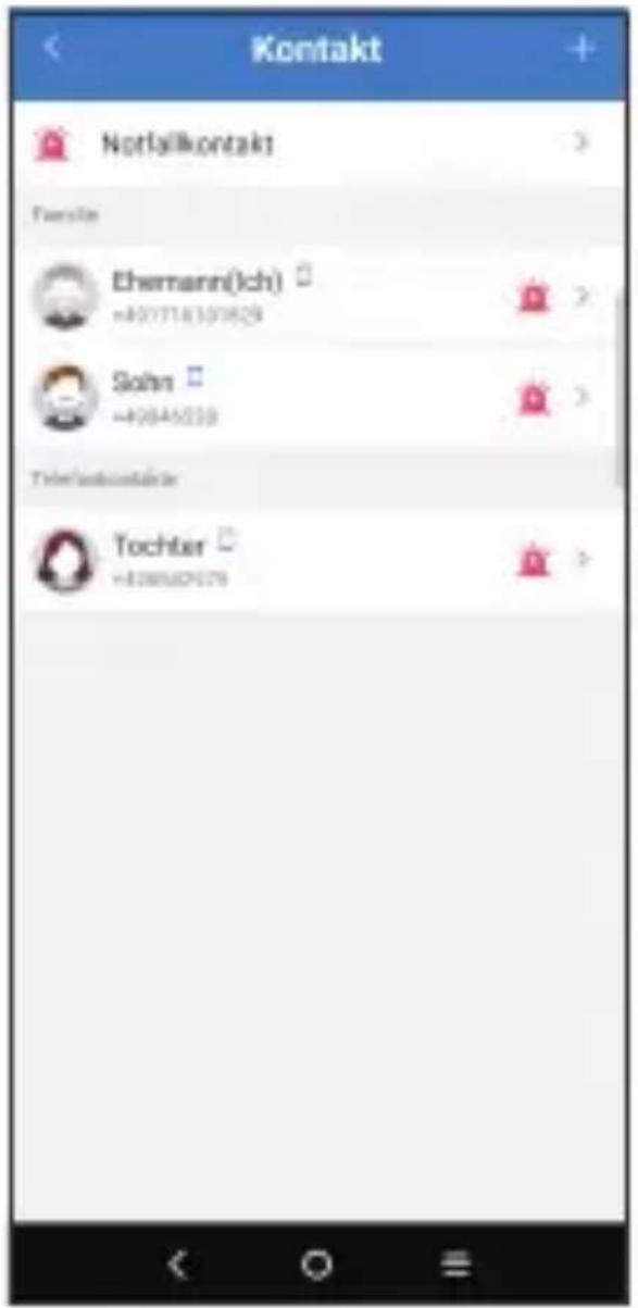 TCL MOVETIME MT43A - Festlegen der Notfall-Kontakte. - 2