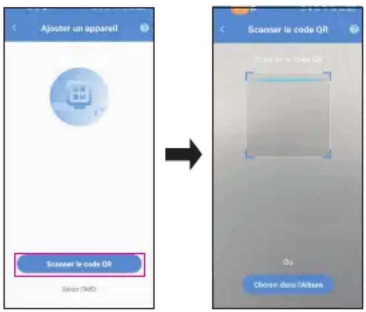 Ajouter un appareil Scanner le code QR Salier (AMD) Scanner le code QR Check here l'Album
