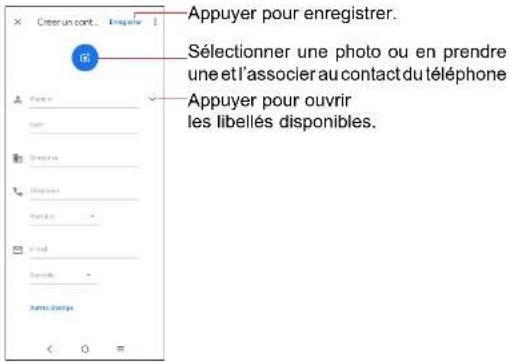 TCL 20 5G - Ajouter un contact - 1