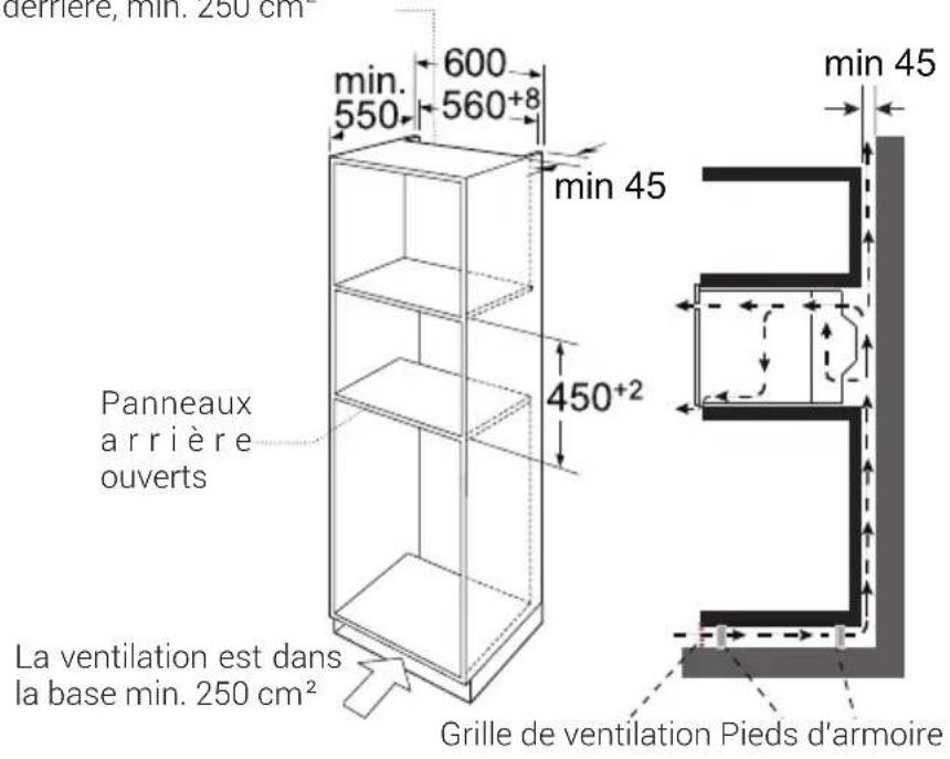 BEKO BMCI 44313 FBG - Dimensions d'installation - 1