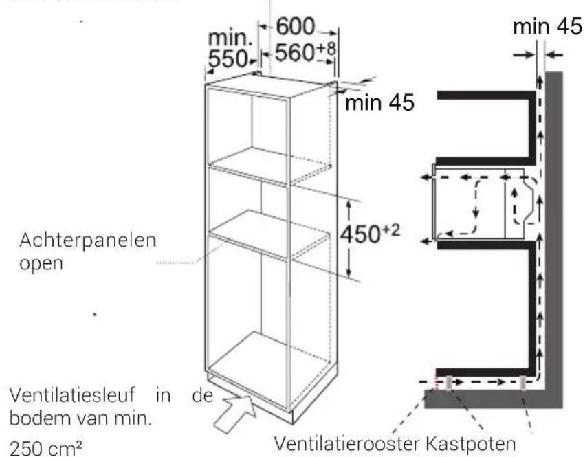 BEKO BMCI 44313 FBG - Installatieafmetingen - 1
