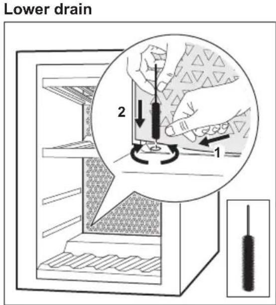 ELECTROLUX EWUD140B8B - Cleaning the drain - 1