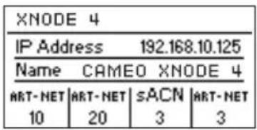Cameo XNODE 4 - ÉCRAN HOME (ACCUEIL) - 1