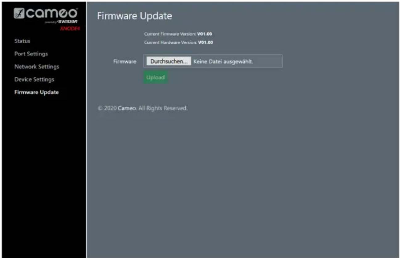 Cameo XNODE 4 - PAGE FIRMWARE UPDATE (MISE À JOUR DU FIRMWARE) - 1