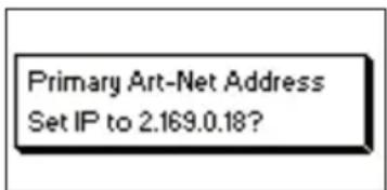 Cameo XNODE 8 - SET TO PRIMARY ART-NET IP (RÉGLER SUR L'ADRESSE IP ART-NET PRINCIPALE) - 1