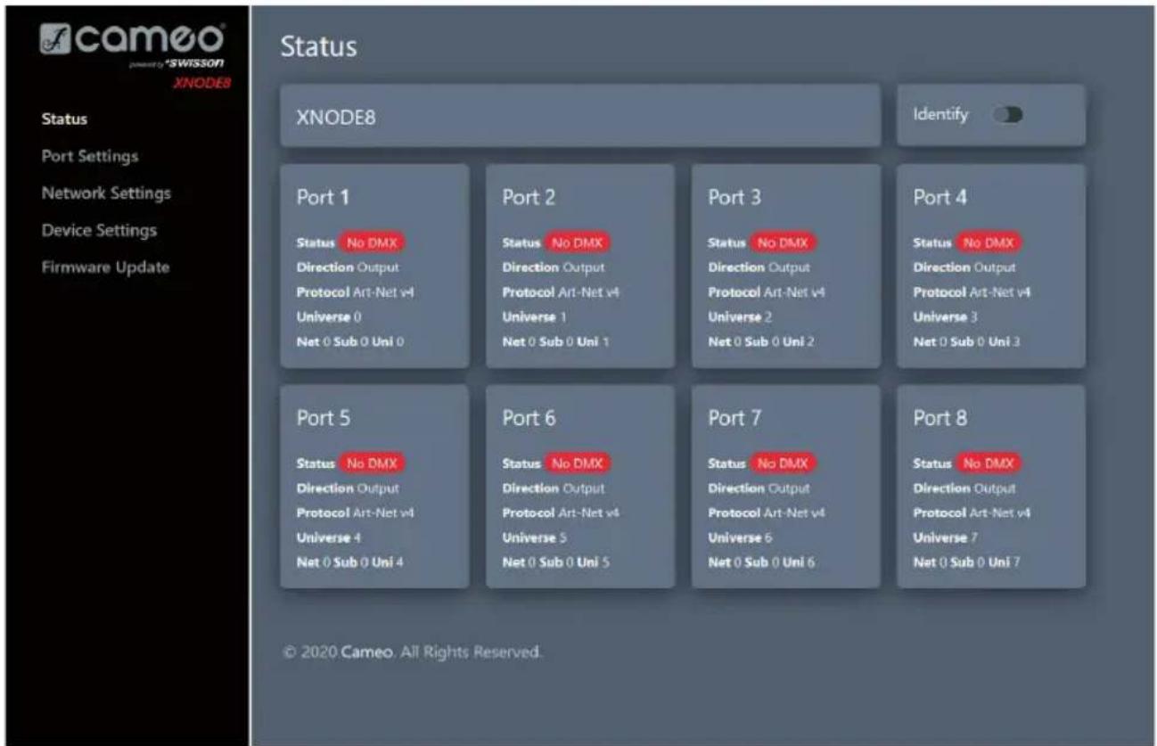 Cameo XNODE 8 - STATUS - 1
