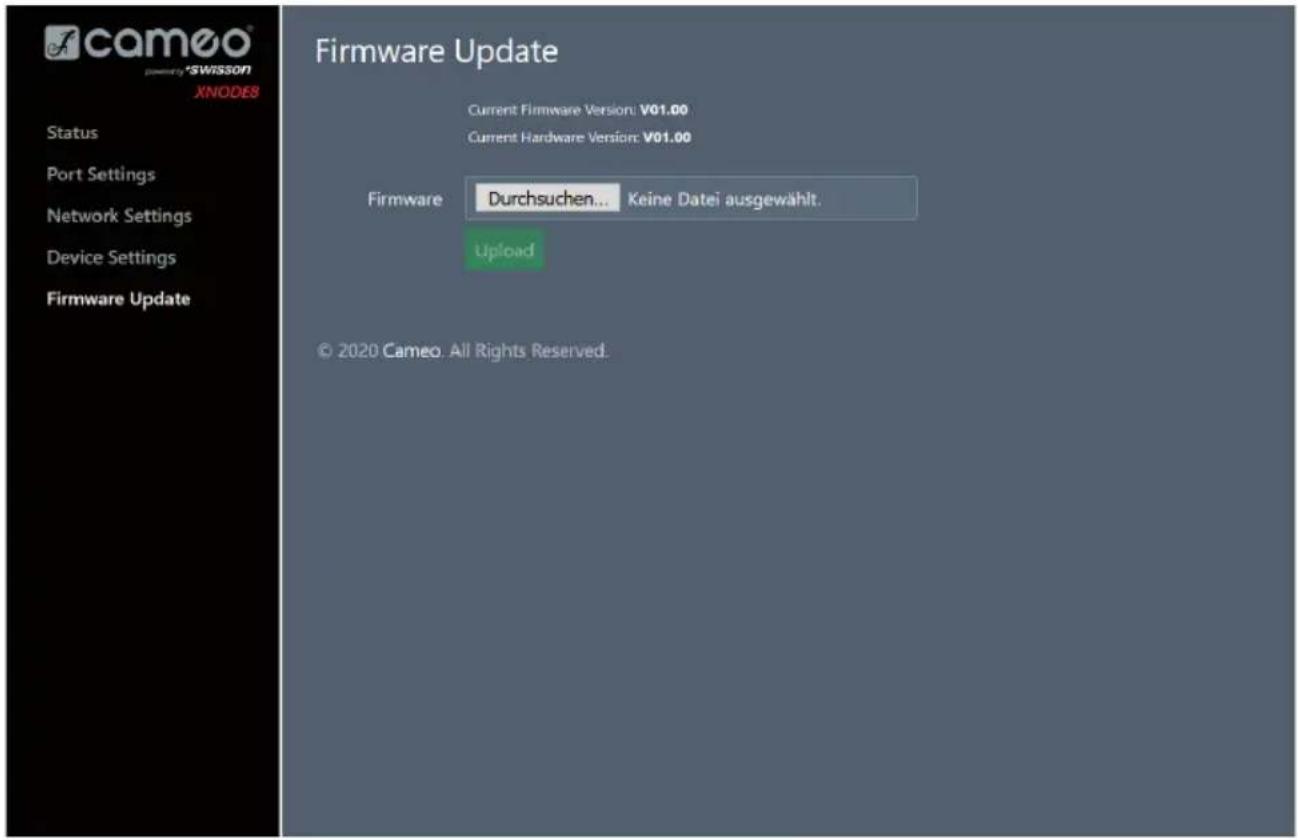 Cameo XNODE 8 - FIRMWARE UPDATE PAGE - 1