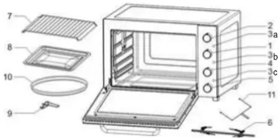 Sogo SS-10545 - TEILE DIAGRAMM UND NAMEN: - 1