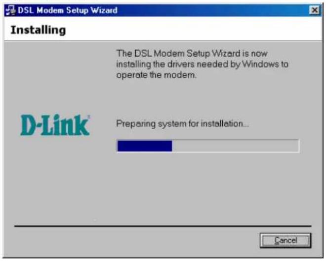 D-LINK DSL-200 - Attendre l'installation. - 1