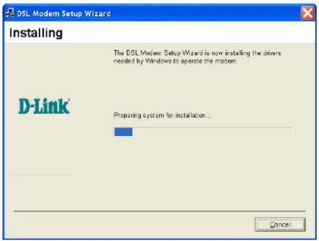 D-LINK DSL-200 - Attendre l'installation. - 1