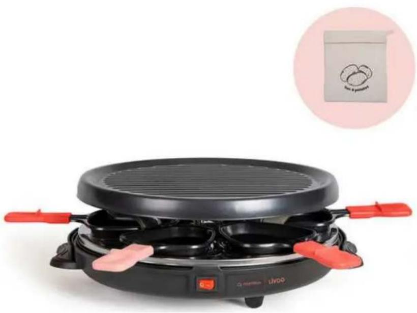 LIVOO DOC307 - Set à raclette 6 personnes - Livoo x Marmiton - 1