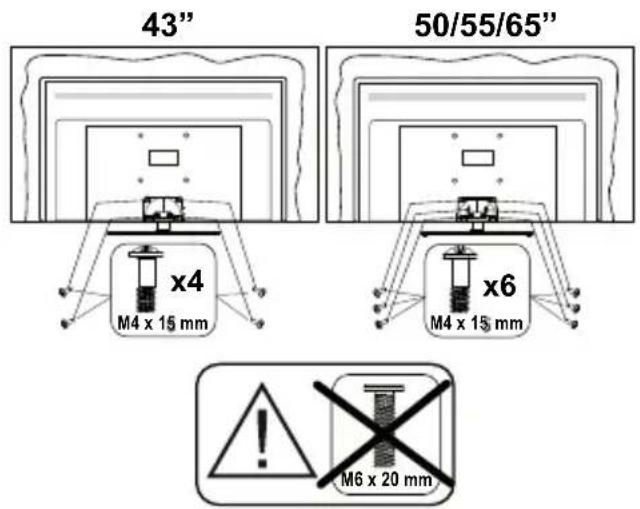 PANASONIC TB-43W63AE6 - Assembling the pedestal - 3
