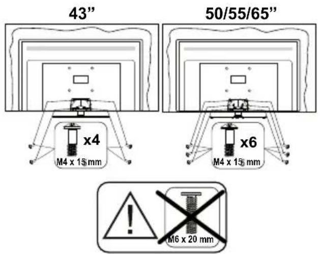 PANASONIC TB-43W63AE6 - Montage der Standfüße - 3