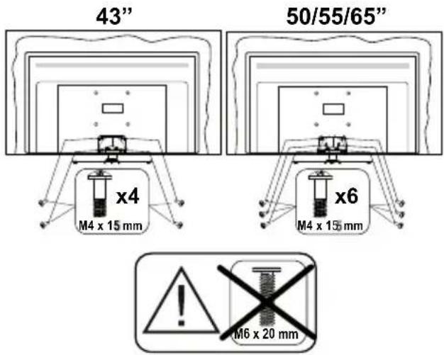 PANASONIC TB-43W63AE6 - Montaje del pedestal - 3