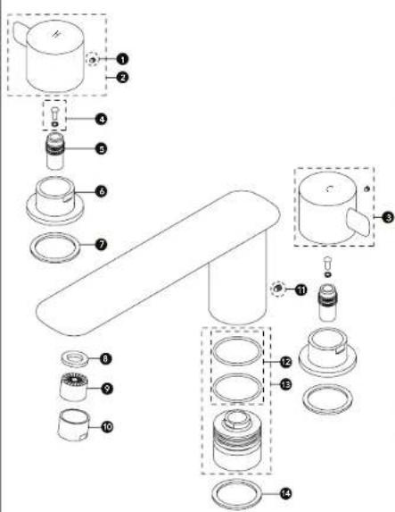 TOTO Upton TB630DD - SPARE PARTS / PIEZAS DE REPUESTO / PIÈCES DE RECHANGE - 1