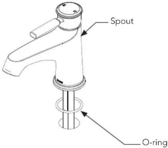 TOTO Keane TL211SD12 - Place O-ring under spout. - 1