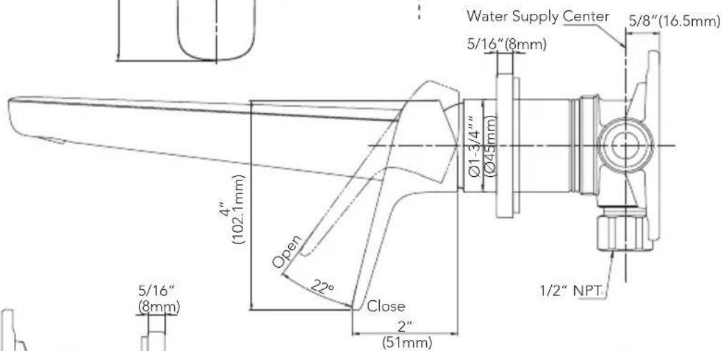 TOTO TLG01311U - ROUGH-IN DIMENSIONS / BOSQUEJO ROBINETTERIE BRUTE / DIMENSÕES APROXIMADAS - 3