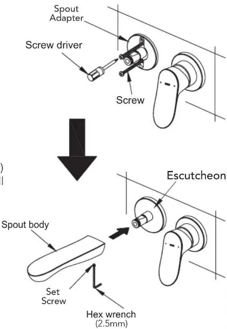TOTO TLG01311U - Installation of the Spout - 1