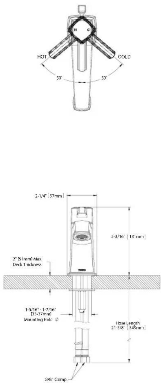 TOTO Connelly TL221SD12 - ROUGH-IN DIMENSIONS / DIMENSIONES PRELIMINARES / DIMENSIONS BRUTES - 1