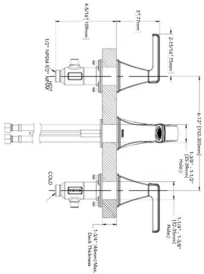 TOTO Connelly TL221DD - ROUGH-IN DIMENSIONS / DIMENSIONES PRELIMINARES / DIMENSIONS BRUTES - 1