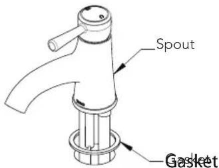 TOTO Silas TL210SD12 - Place gasket under spout. - 1