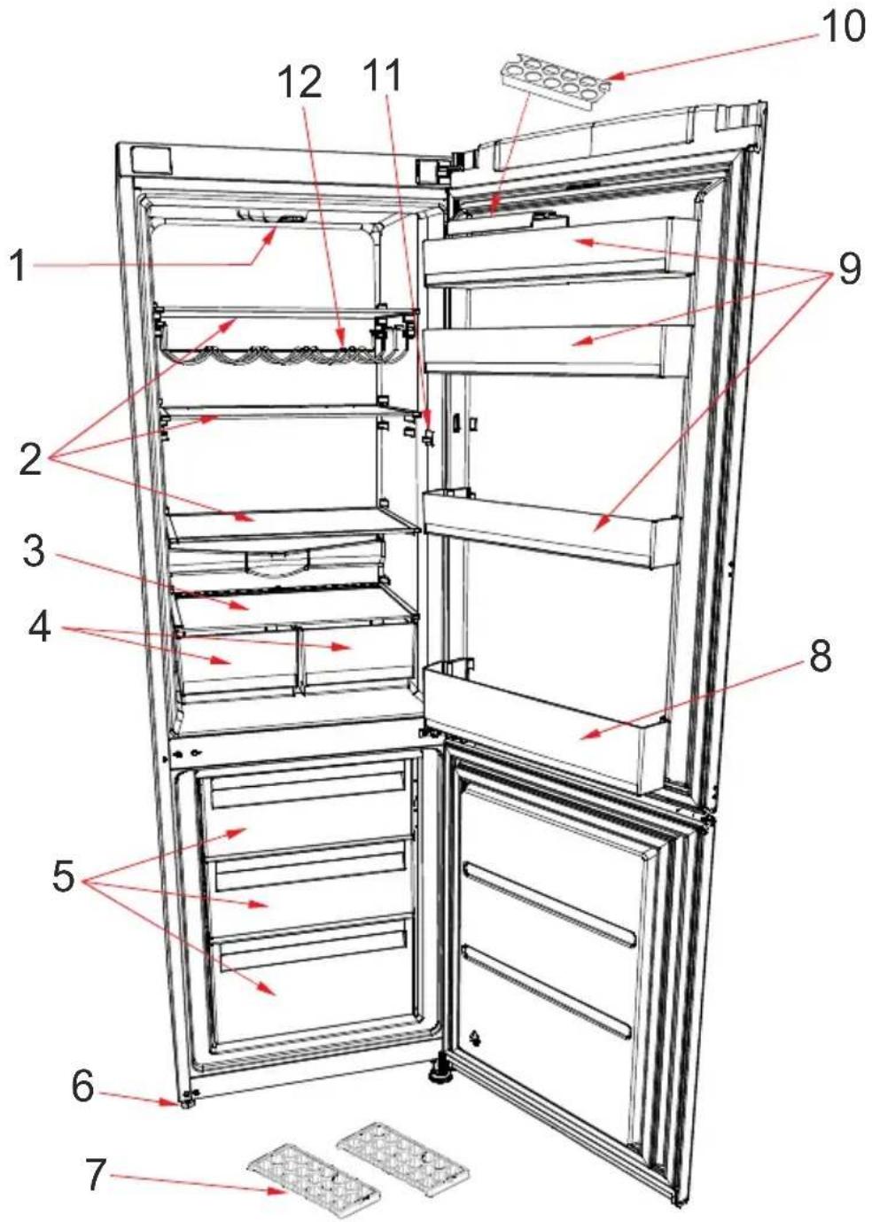ATLANTIC ATLKGK185R10A++ - THE PARTS OF THE APPLIANCE AND THE COMPARTMENTS - 1