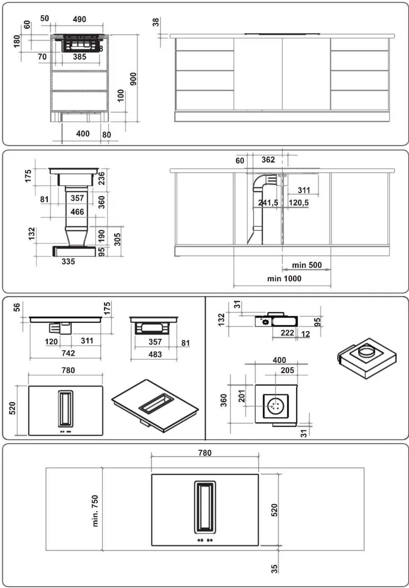 VESTEL VEA36016 - MONTAGEABMESSUNGEN - 5