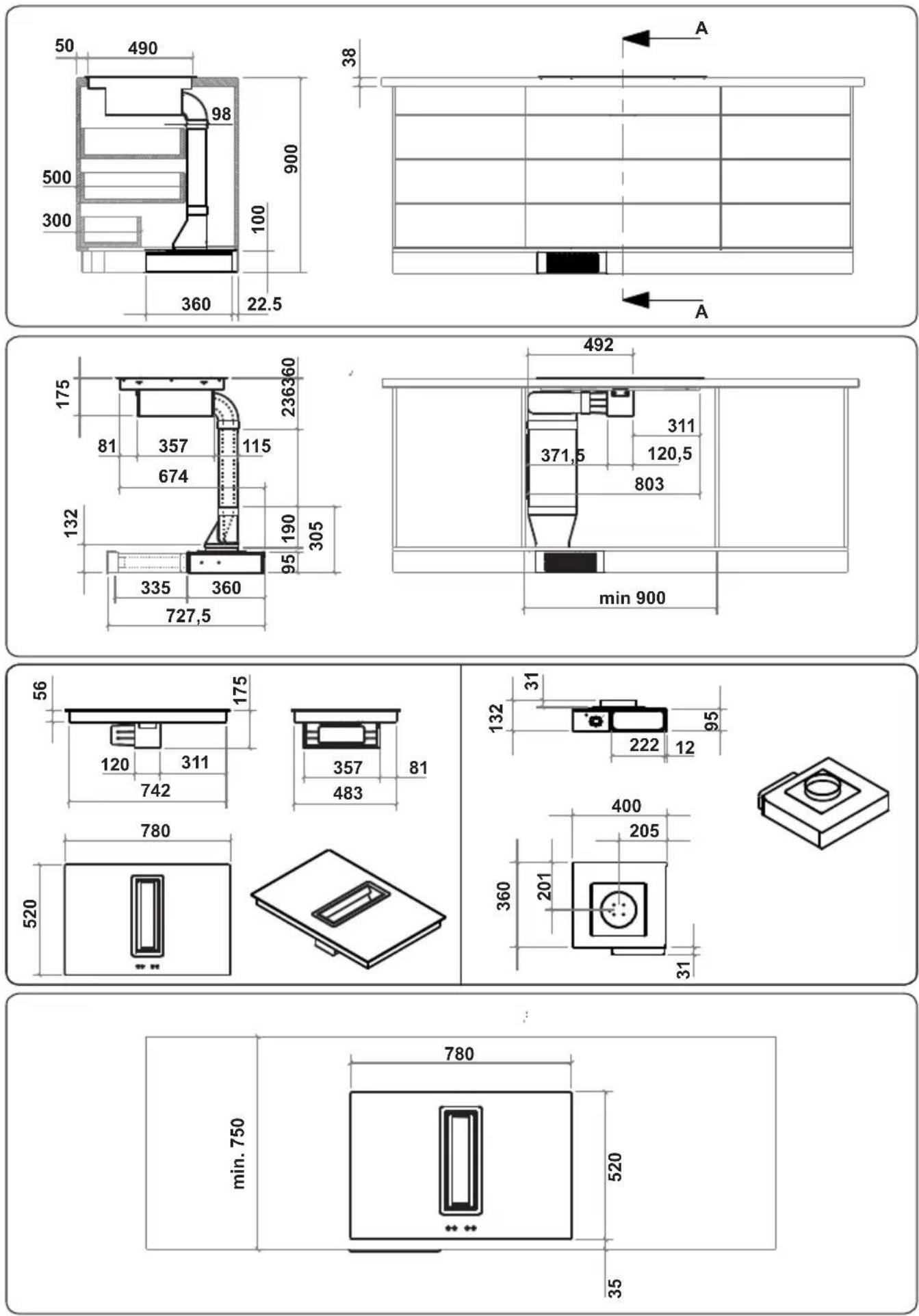 VESTEL VEA36016 - INSTALLATION DIMENSIONS - 3