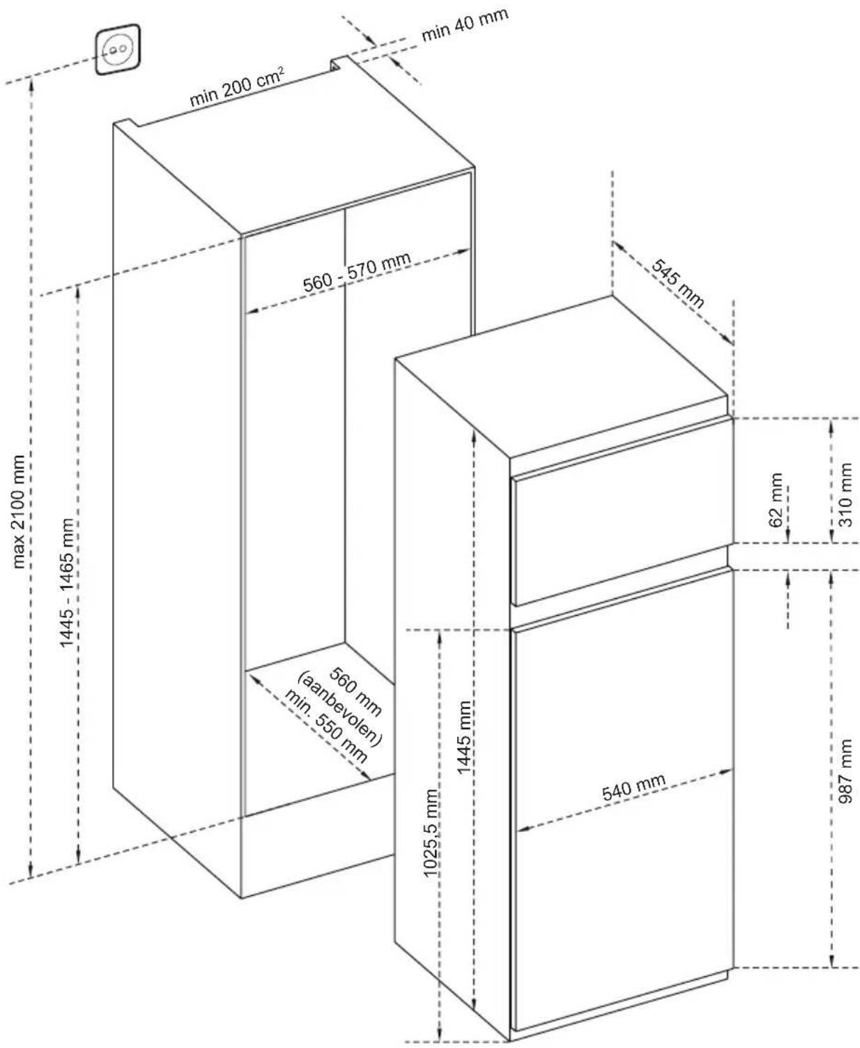 VESTEL VEKD5115 - Afmetingen - 1