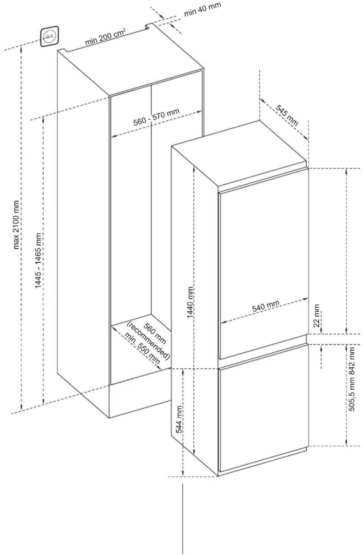 VESTEL VEKK5126 - Dimensions - 1