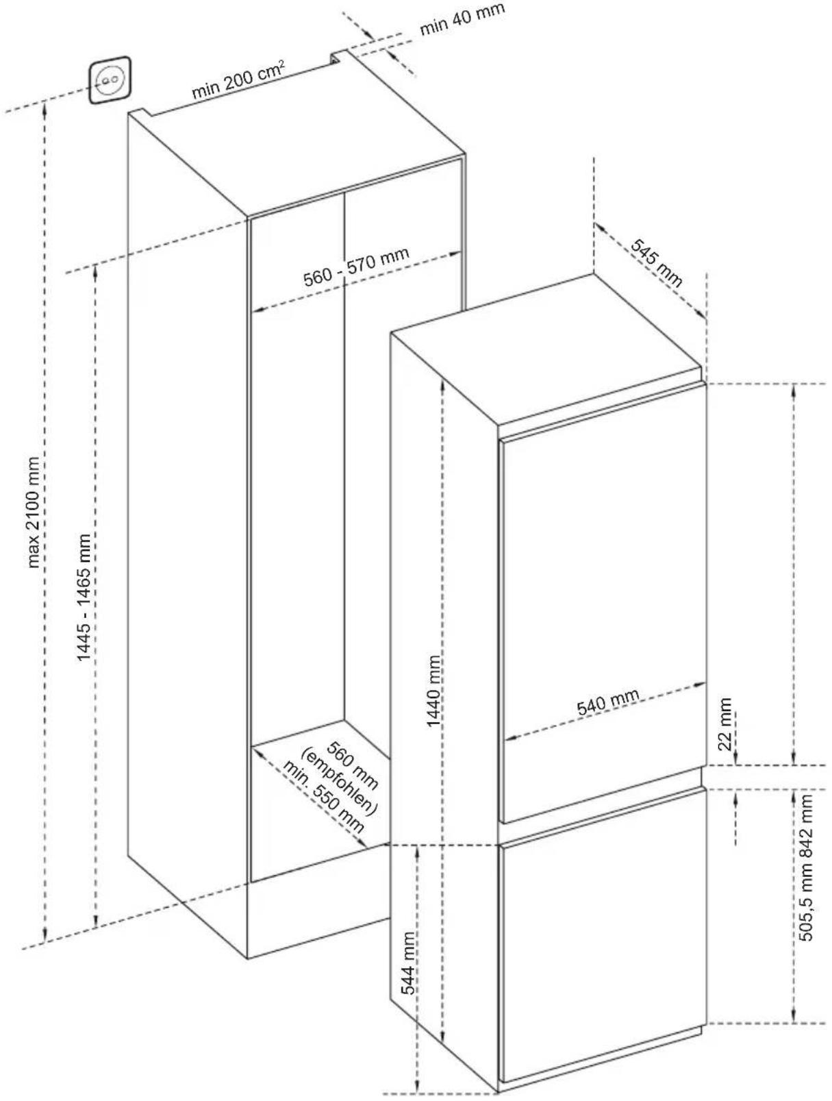 VESTEL VEKK5126 - Abmessungen - 1