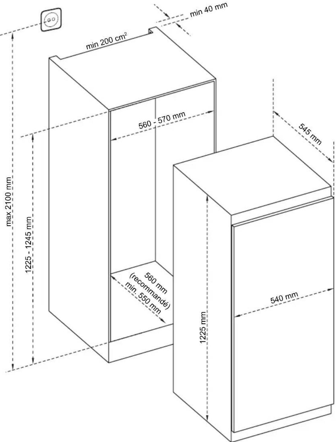 VESTEL VEKF4116 - Dimensions - 1