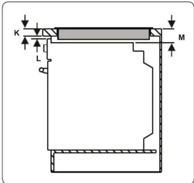 VESTEL VEH15016-1-BG - If the oven is installed under a hob: - 1