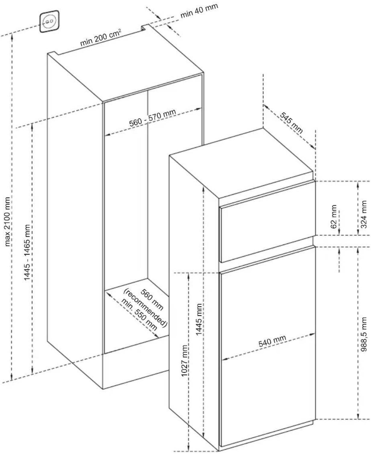 VESTEL VEKD5035 - Abmessungen - 1