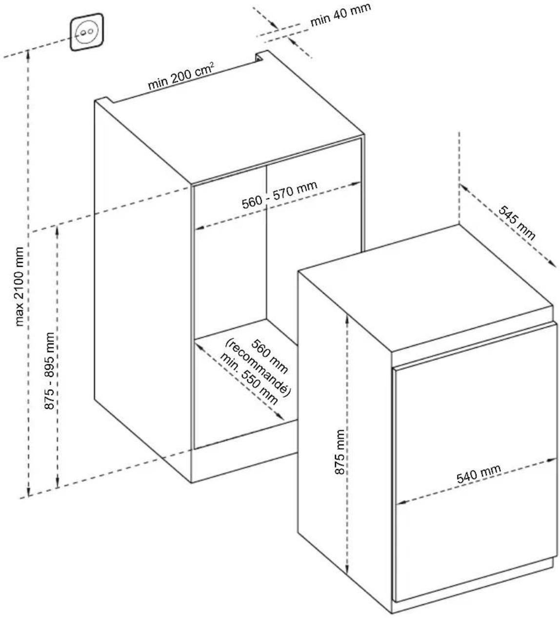 VESTEL W1-B107N - Dimensions - 1