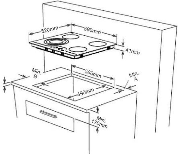 ATLANTIC ATLCK60X20X - Emplacement de votre table de cuisson encastrable - 1