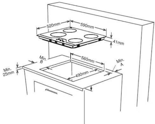 ATLANTIC ATLCK60X10X - Emplacement de votre table de cuisson encastrable - 1
