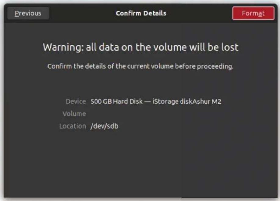 iStorage diskAshur M² - Initialising and formatting diskAshur M² in Linux OS - 4