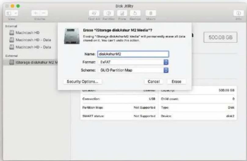 iStorage diskAshur M² - Iniciar y formatear el disco Ashur M² en Mac OS - 2