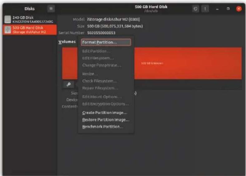 iStorage diskAshur M² - LinuxでのdiskAshurM²の初期化とフォーマット - 2